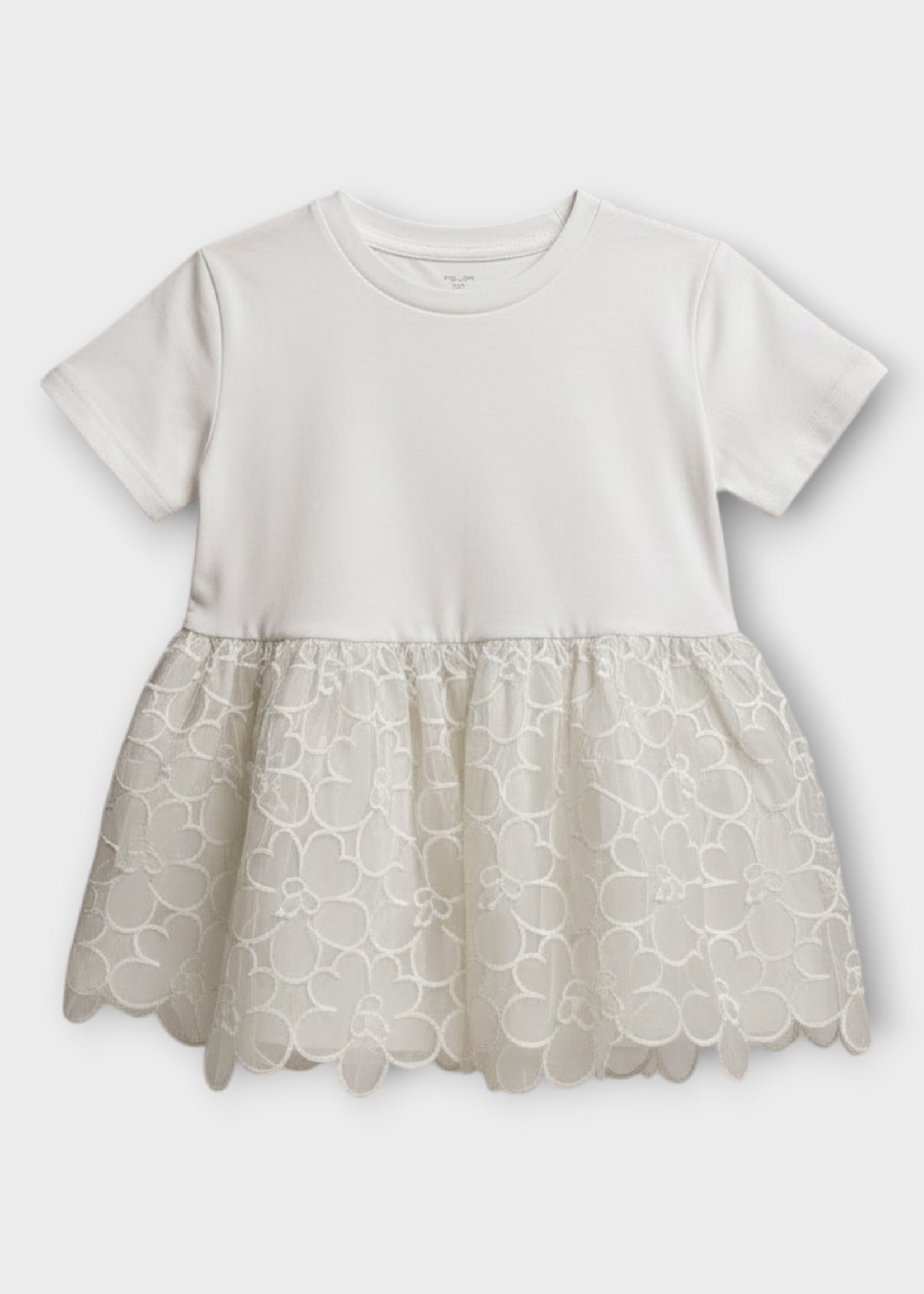 Cecilie Bahnsen Cecilie Bahnsen T-Shirt, White, Connie Jersey Short Sleeve T-Shirt w/ Embroidery