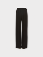 Valentino Valentino Trousers, Black, Silk Solid Cady Couture Wide Leg Pants In Black