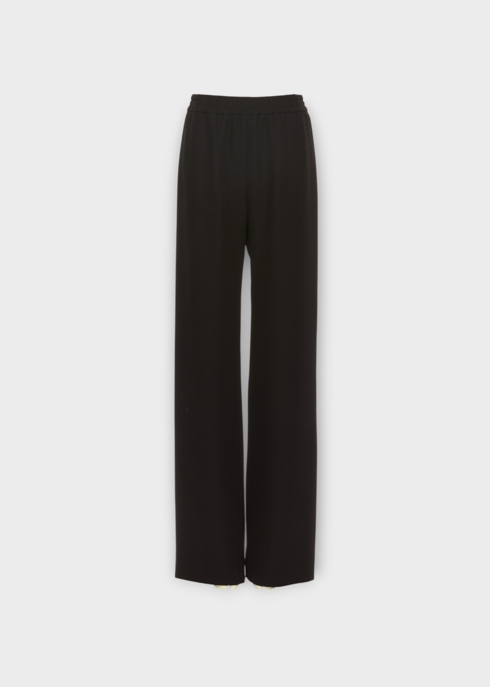 Valentino Valentino Trousers, Black, Silk Solid Cady Couture Wide Leg Pants In Black