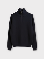 The Elder Statesman The Elder Statesman Knitwear, Navy, Clemente Cashmere Half Zip Sweater in Twilight
