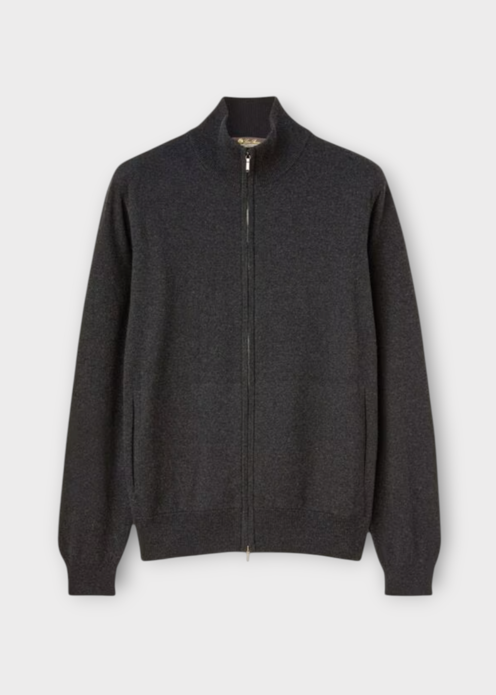 Loro Piana Loro Piana Jacket, Grey, Baby Cashmere Zipped Classic Bomber In Black & Grey Melange