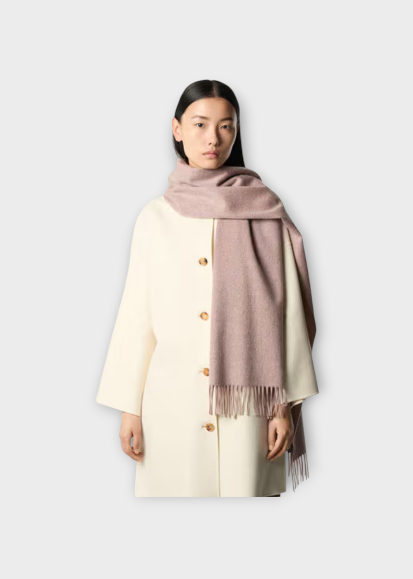 Loro Piana Loro Piana Scarf, Pink, Extra Grande Unita Cashmere Fringed Scarf In Ashen Pink Melange