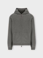 Loro Piana Loro Piana Jacket, Grey, Merano Revamp Cashmere Hooded Bomber In Grey Melange