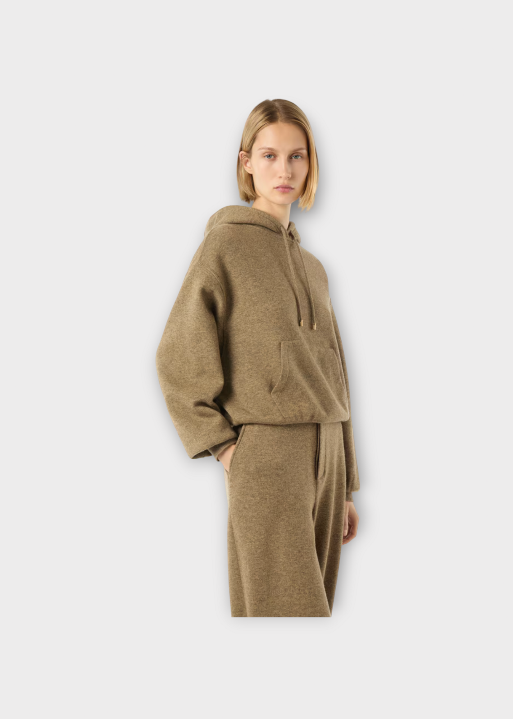 Loro Piana Loro Piana Knitwear, Brown, Rio Bodro Cashmere Hooded Sweater in Wood Grain Melange