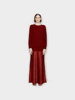 Christopher Esber Christopher Esber Dress, Red, Monument Cashmere & Silk Long Sleeve Long Dress In Wine