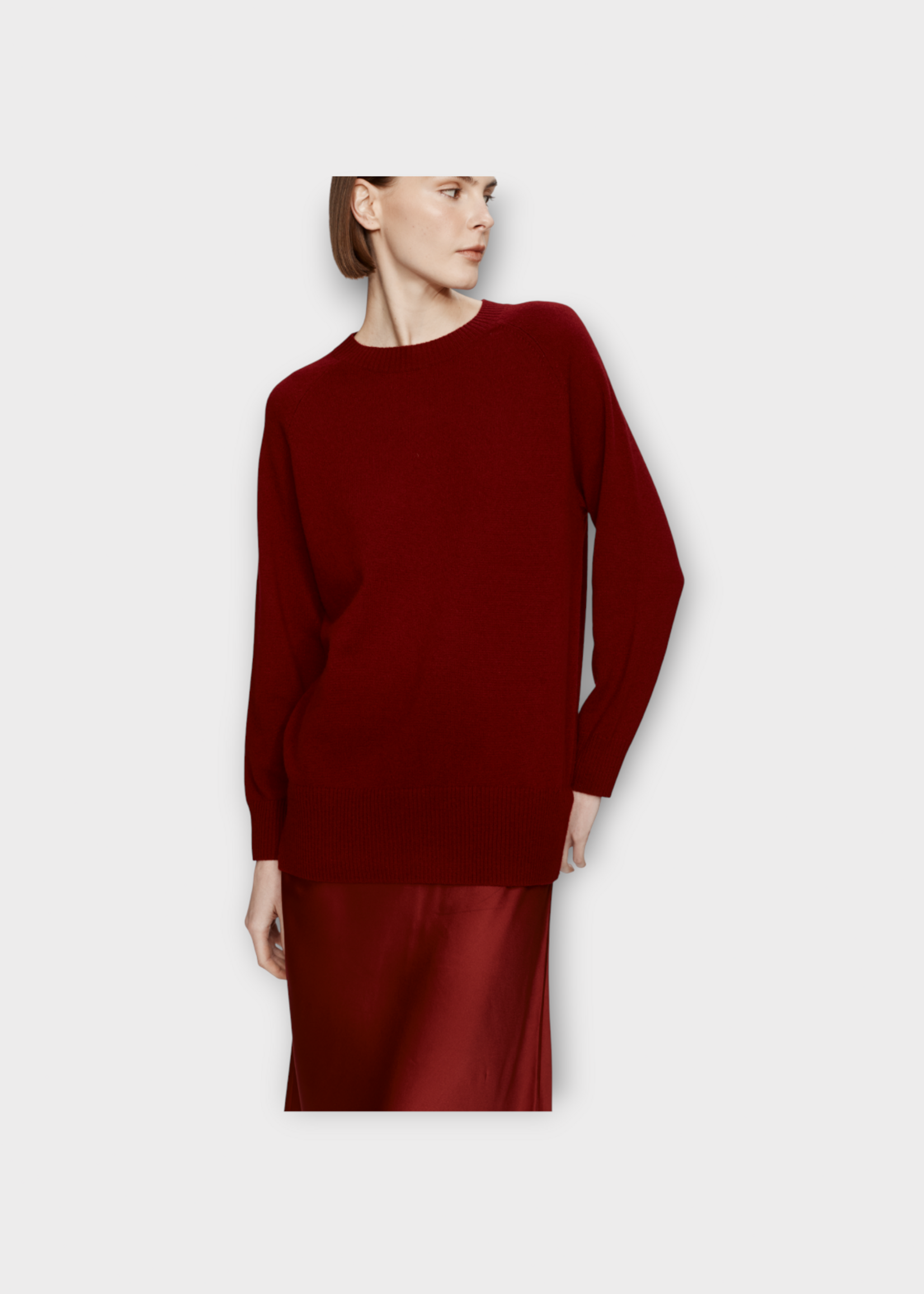 Christopher Esber Christopher Esber Dress, Red, Monument Cashmere & Silk Long Sleeve Long Dress In Wine