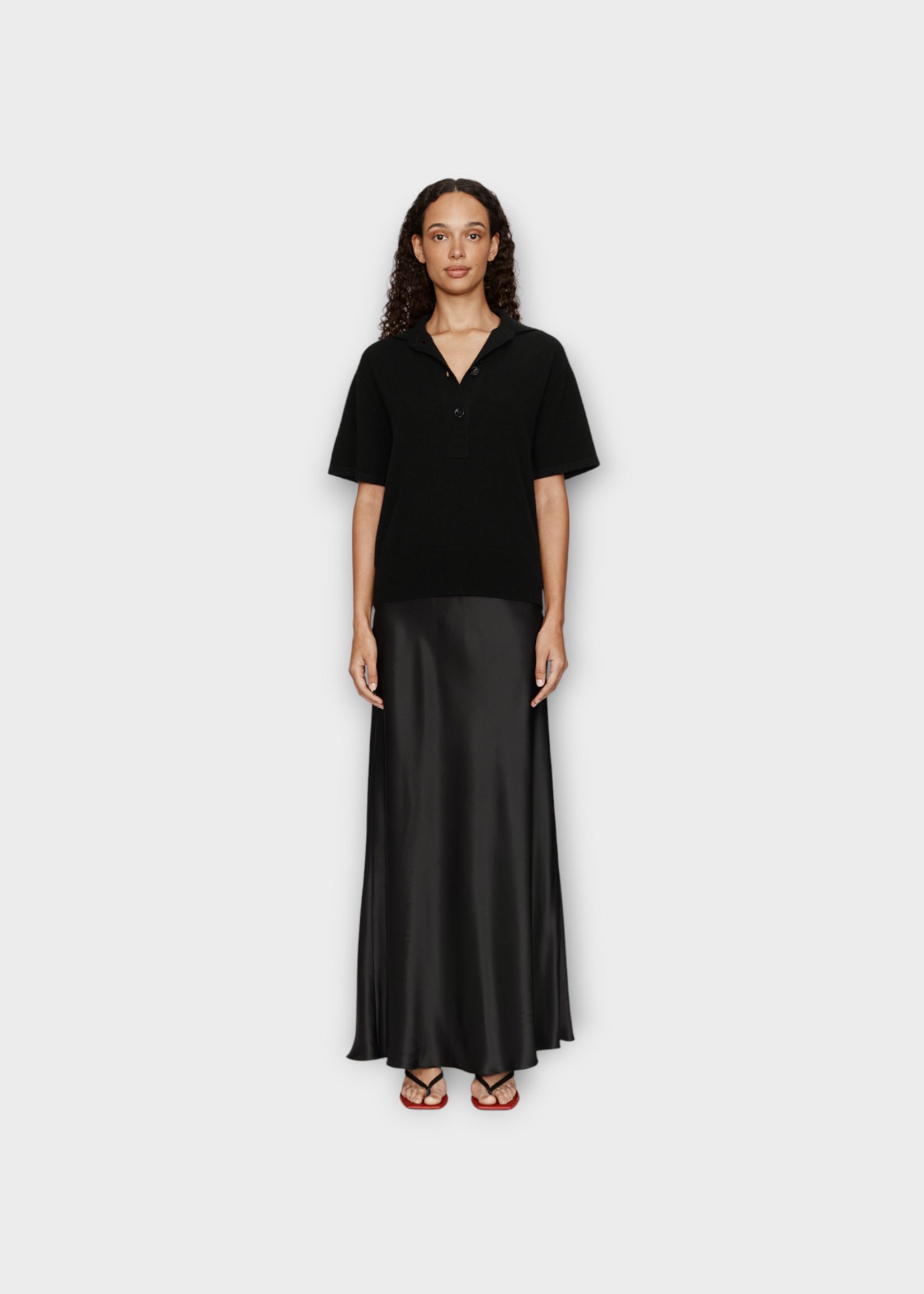 Christopher Esber Christopher Esber Dress, Black, Monument Cashmere & Silk Polo Short Sleeve Tee Dress