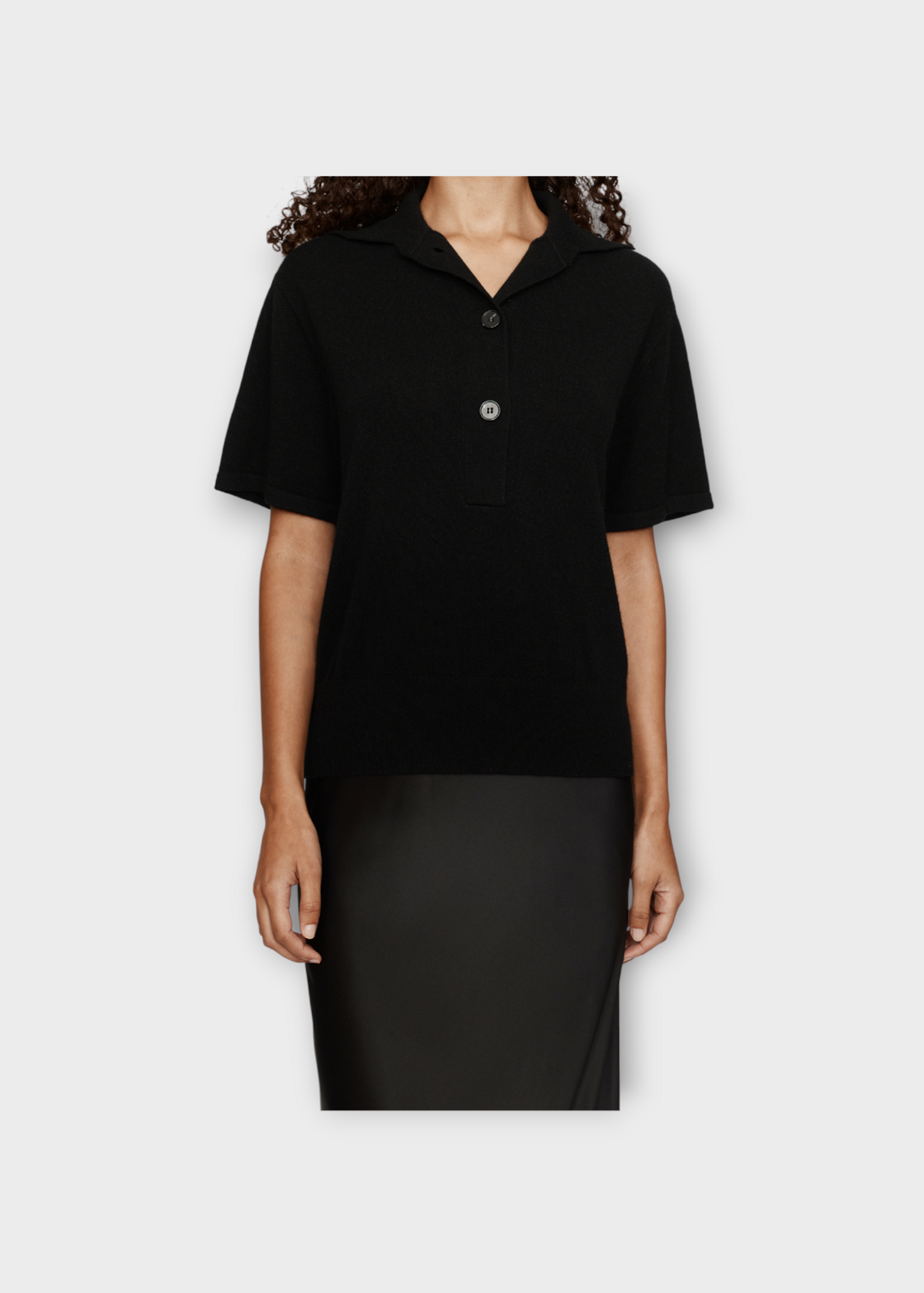 Christopher Esber Christopher Esber Dress, Black, Monument Cashmere & Silk Polo Short Sleeve Tee Dress