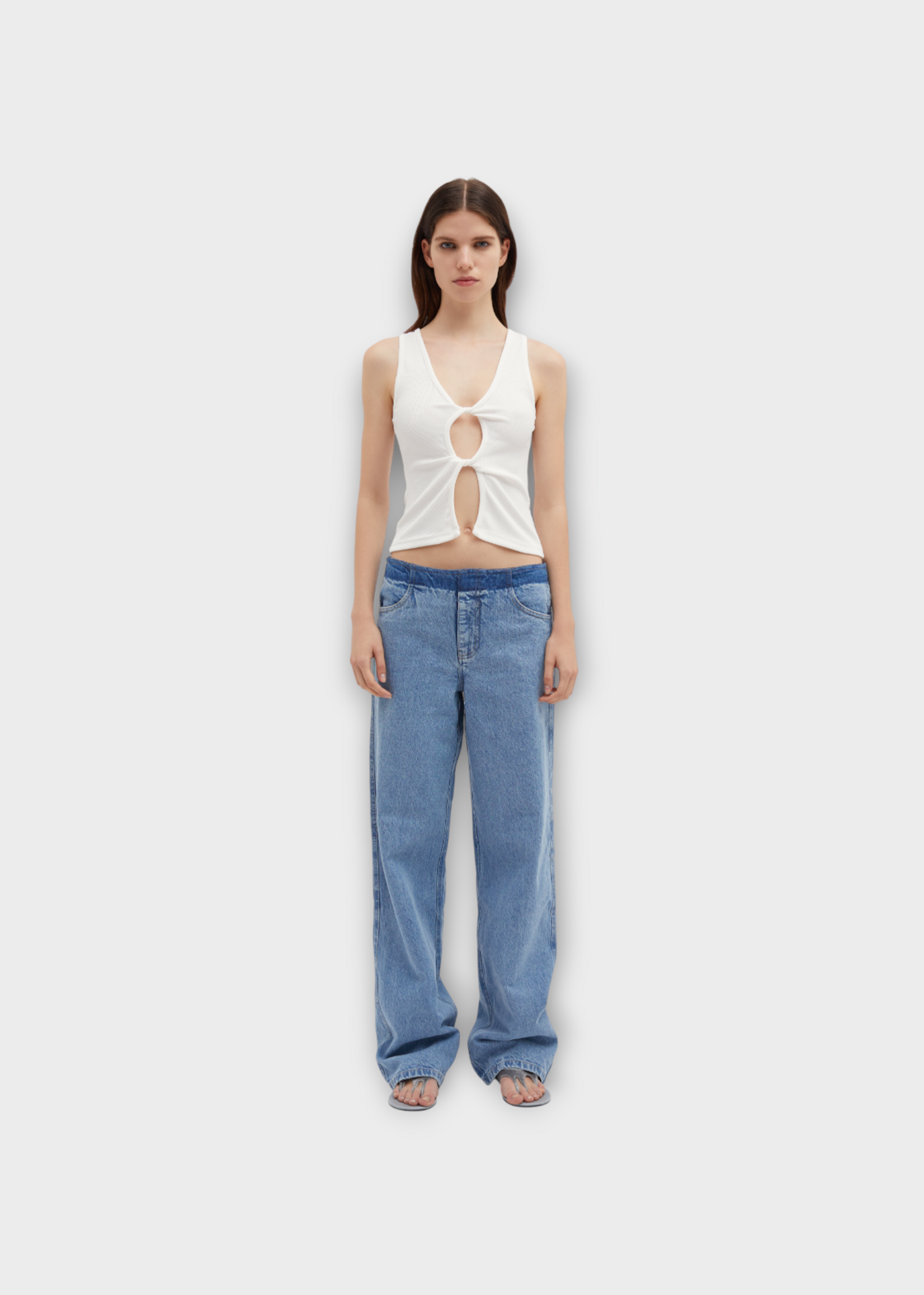 Christopher Esber Christopher Esber Jeans, Blue, Cotton Denim Deconstructed Pants