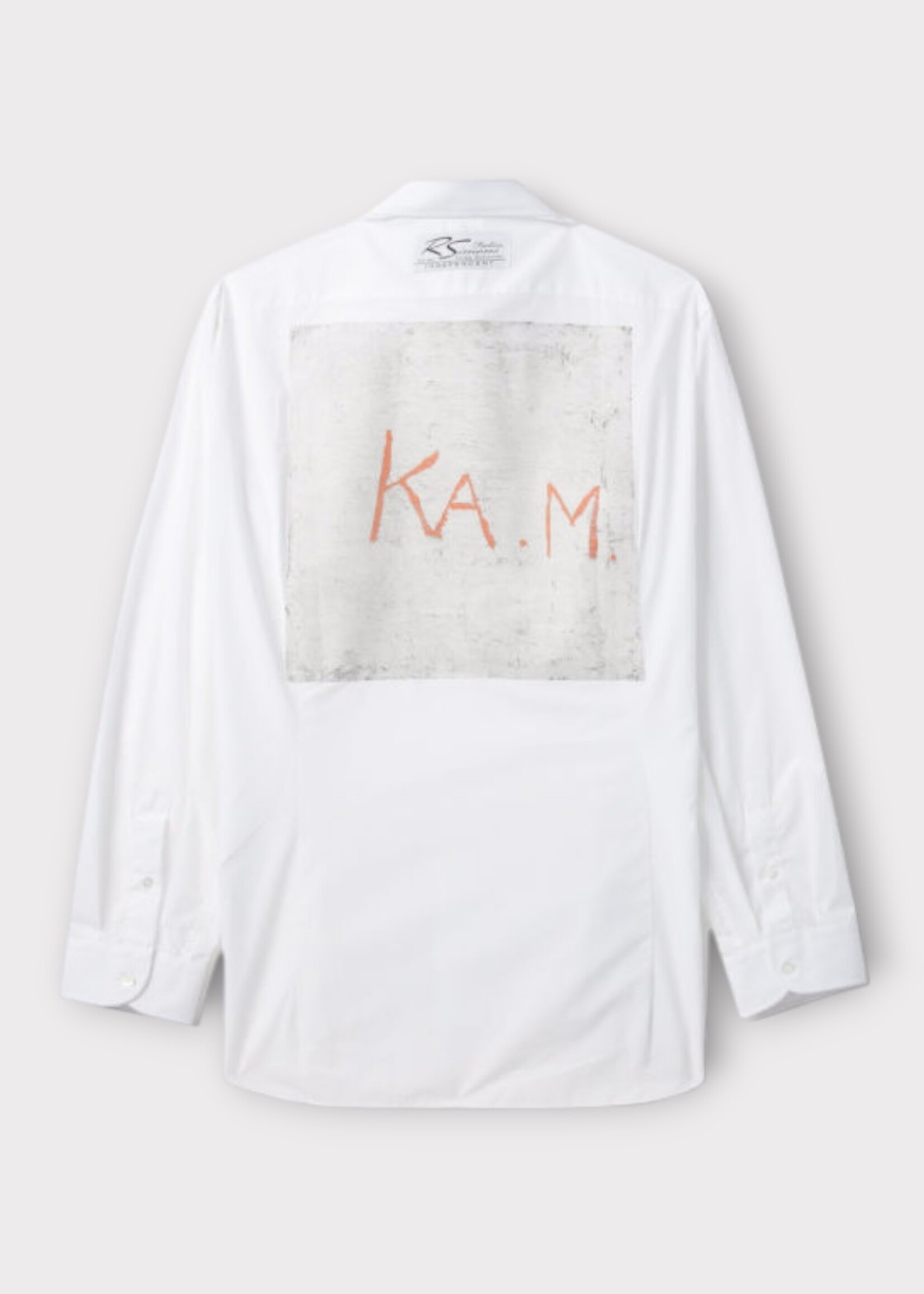Raf Simons Raf Simons Shirt, White, Cotton Big Fit Classic Shirt w/ K.A.M. Patch on the Back