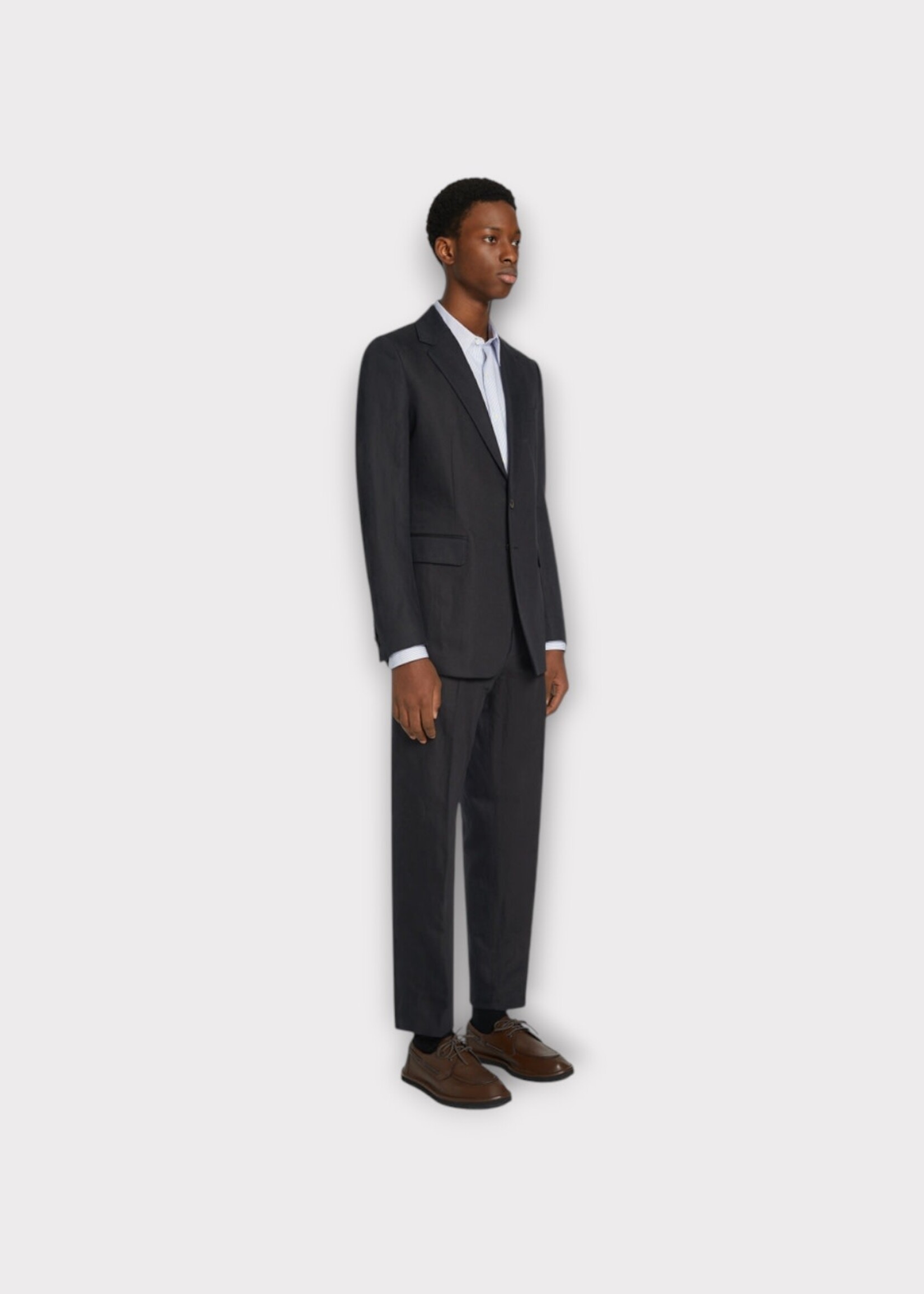 Dries Van Noten Dries Van Noten Suit, Black, Kraan Linen & Cotton Slim Fit Suit In Black w/ Side Slits