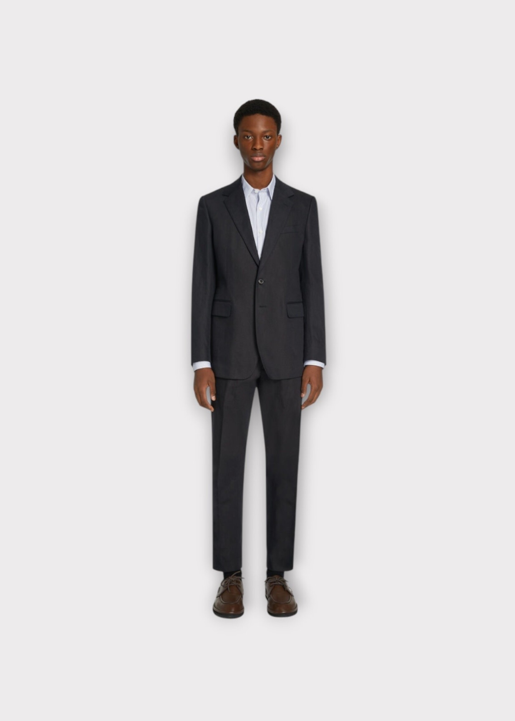 Dries Van Noten Dries Van Noten Suit, Black, Kraan Linen & Cotton Slim Fit Suit In Black w/ Side Slits
