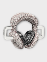 Poubel Poubel Charm, Print, Headphones Stoneset Painted Enamel w/ Sterling Silver