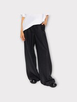 Dries Van Noten Dries Van Noten Trousers, Navy, Pila Wool Elastic Waist Wide Leg Pants