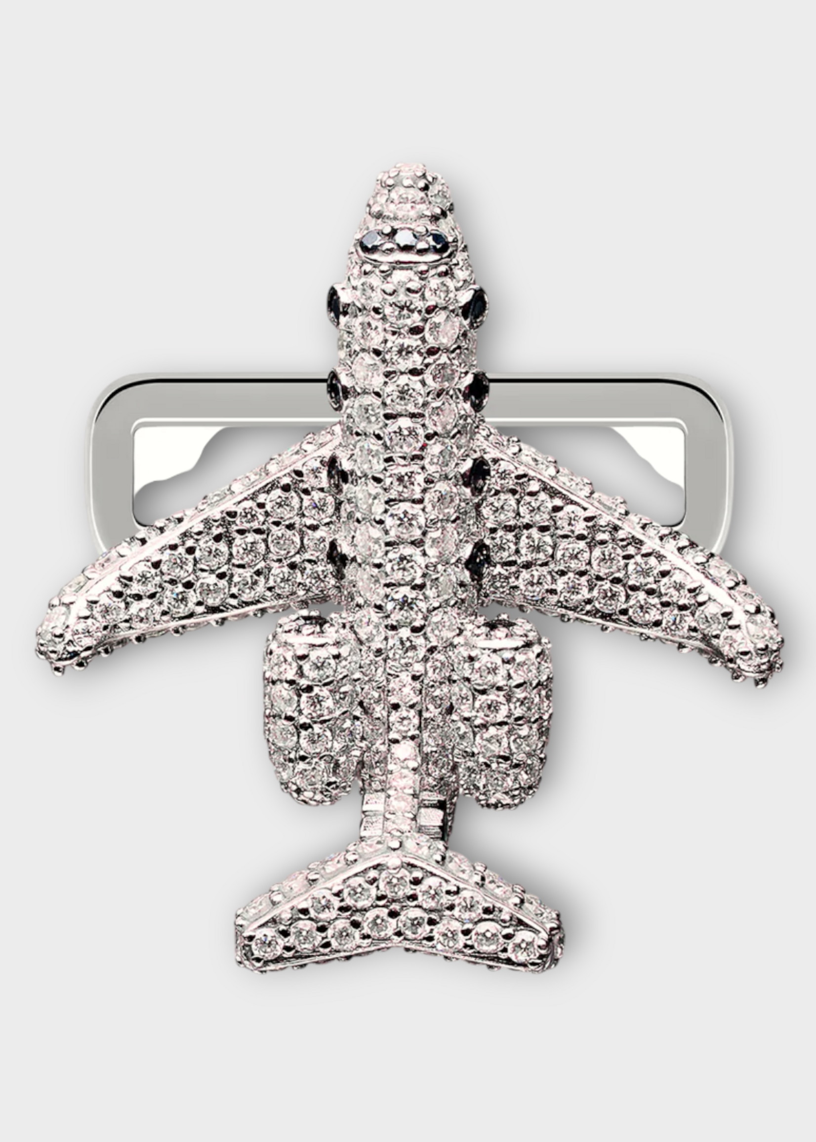 Poubel Poubel Charm, Print, Jet Stoneset Painted Enamel w/ Sterling Silver