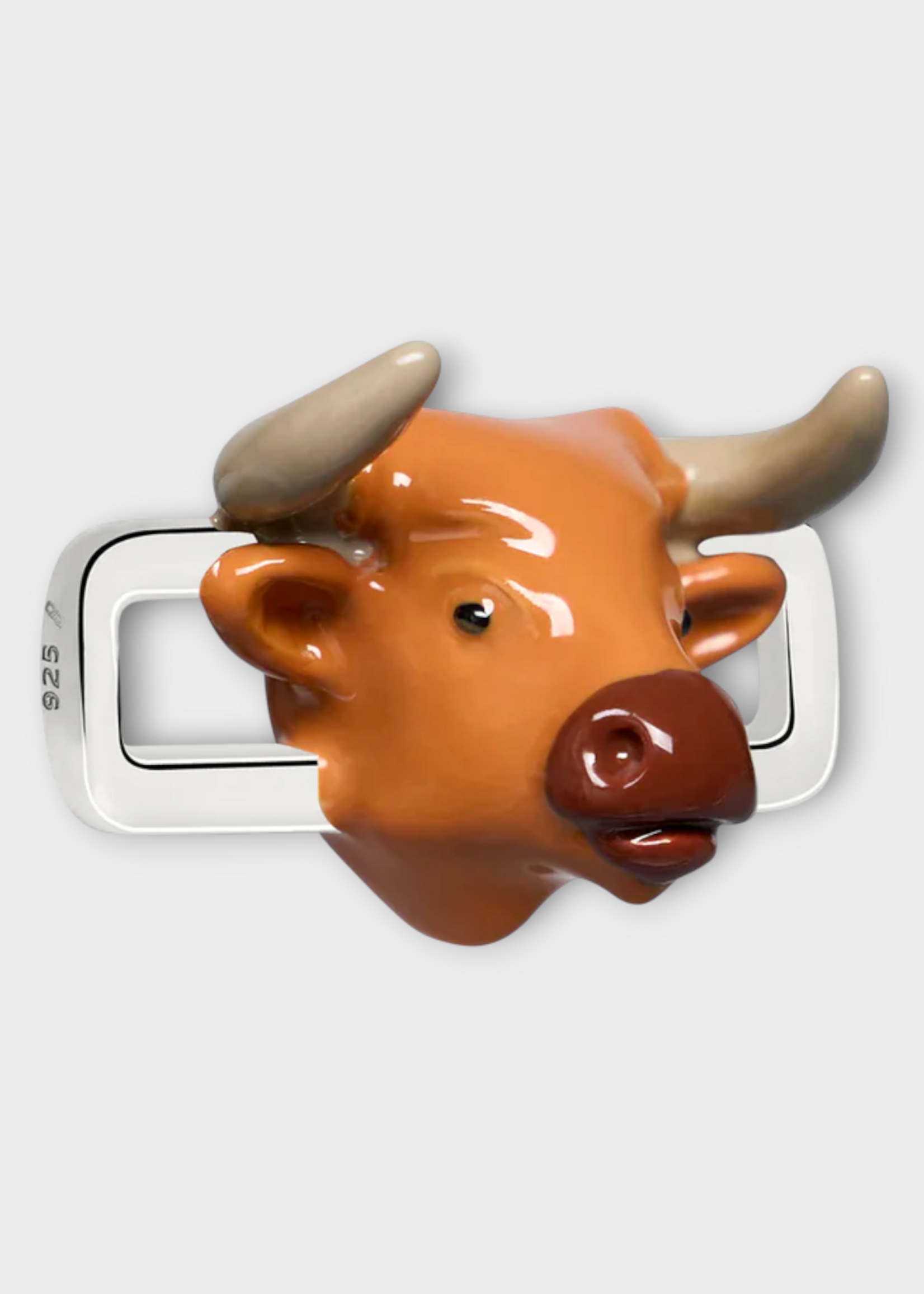 Poubel Poubel Charm, Print, Taurus Bull Painted Enamel w/ Sterling Silver