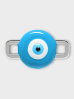 Poubel Poubel Charm, Print, Evil Eye Charm Painted Enamel in Baby Blue w/ Sterling Silver