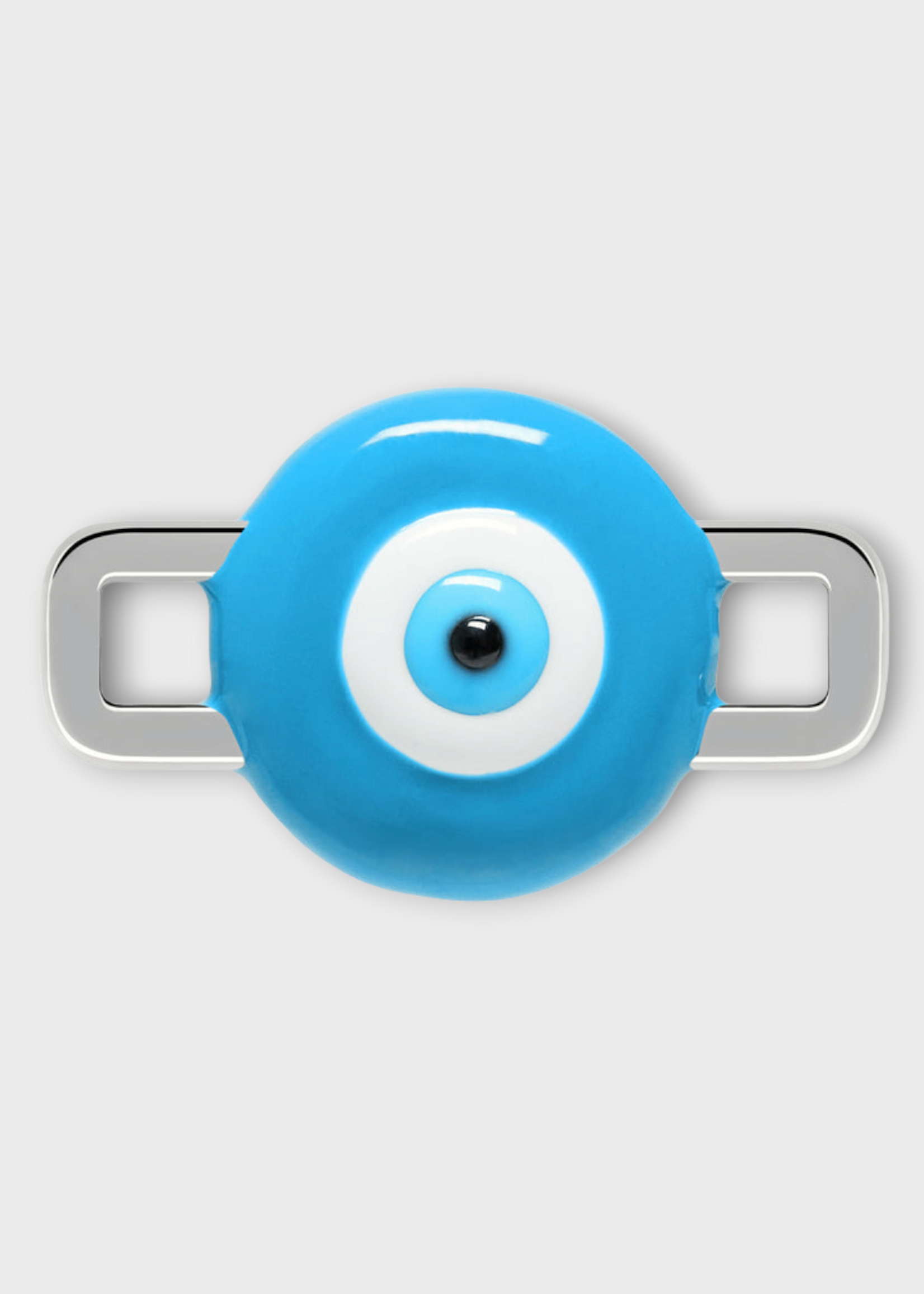 Poubel Poubel Charm, Print, Evil Eye Charm Painted Enamel in Baby Blue w/ Sterling Silver