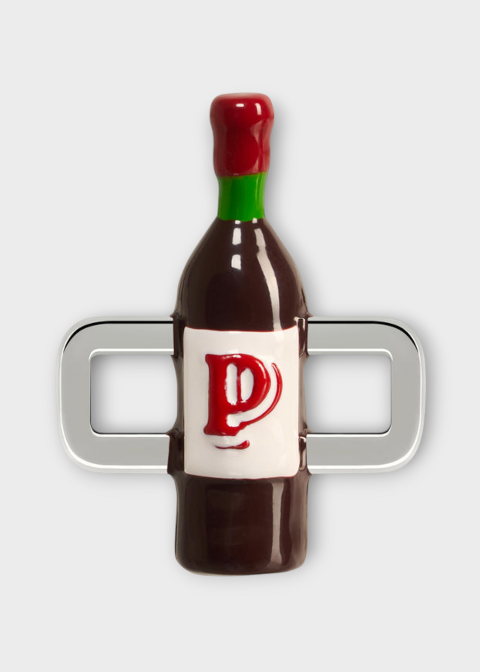 Poubel Poubel Charm, Print, Red Wine Painted Enamel w/ Sterling Silver