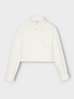 J.W. Anderson J.W.Anderson Shirt, White, Silk Cropped Shirt In Off White