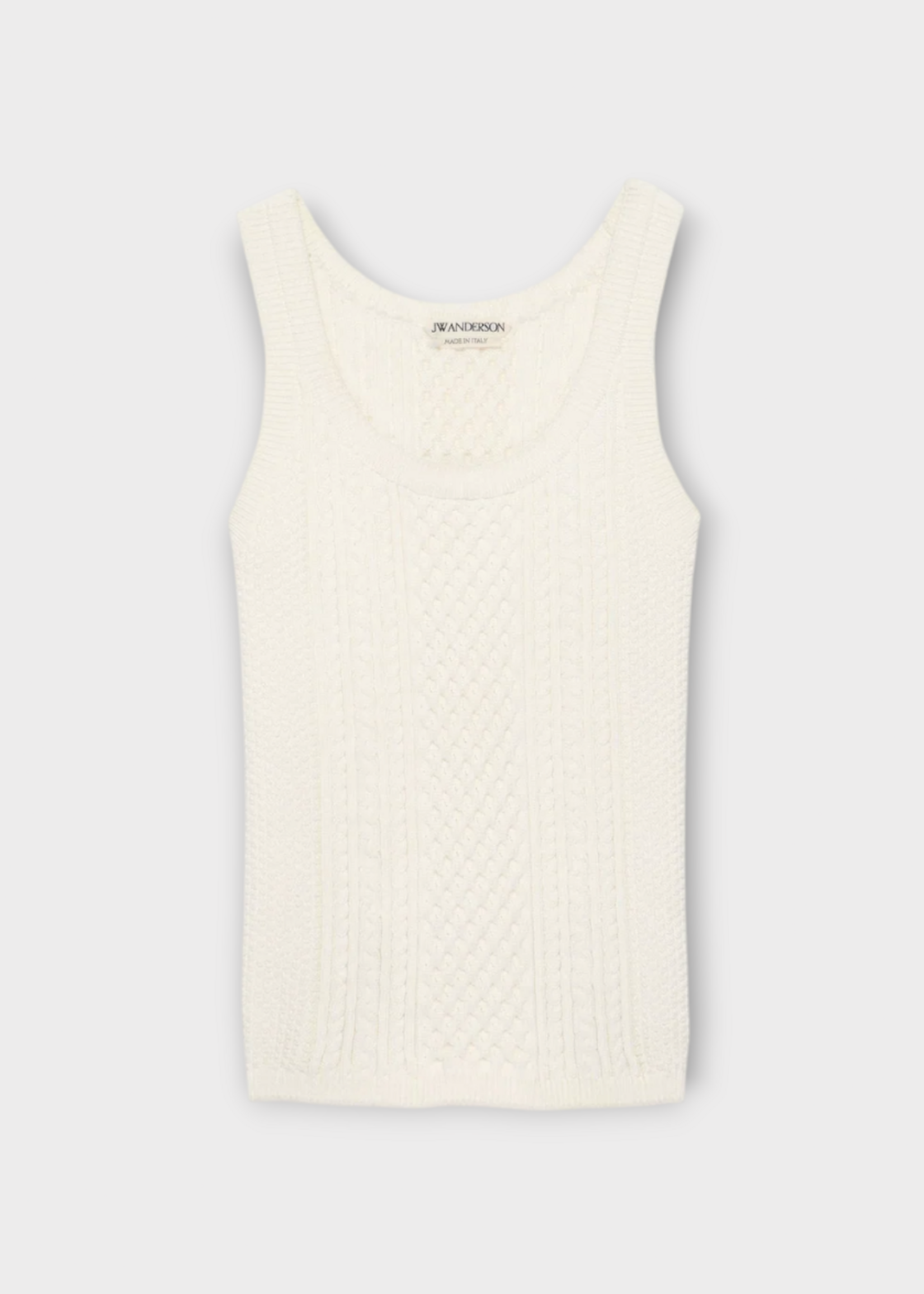 J.W. Anderson J.W.Anderson Top, White, Cable Tank Top In Ivory