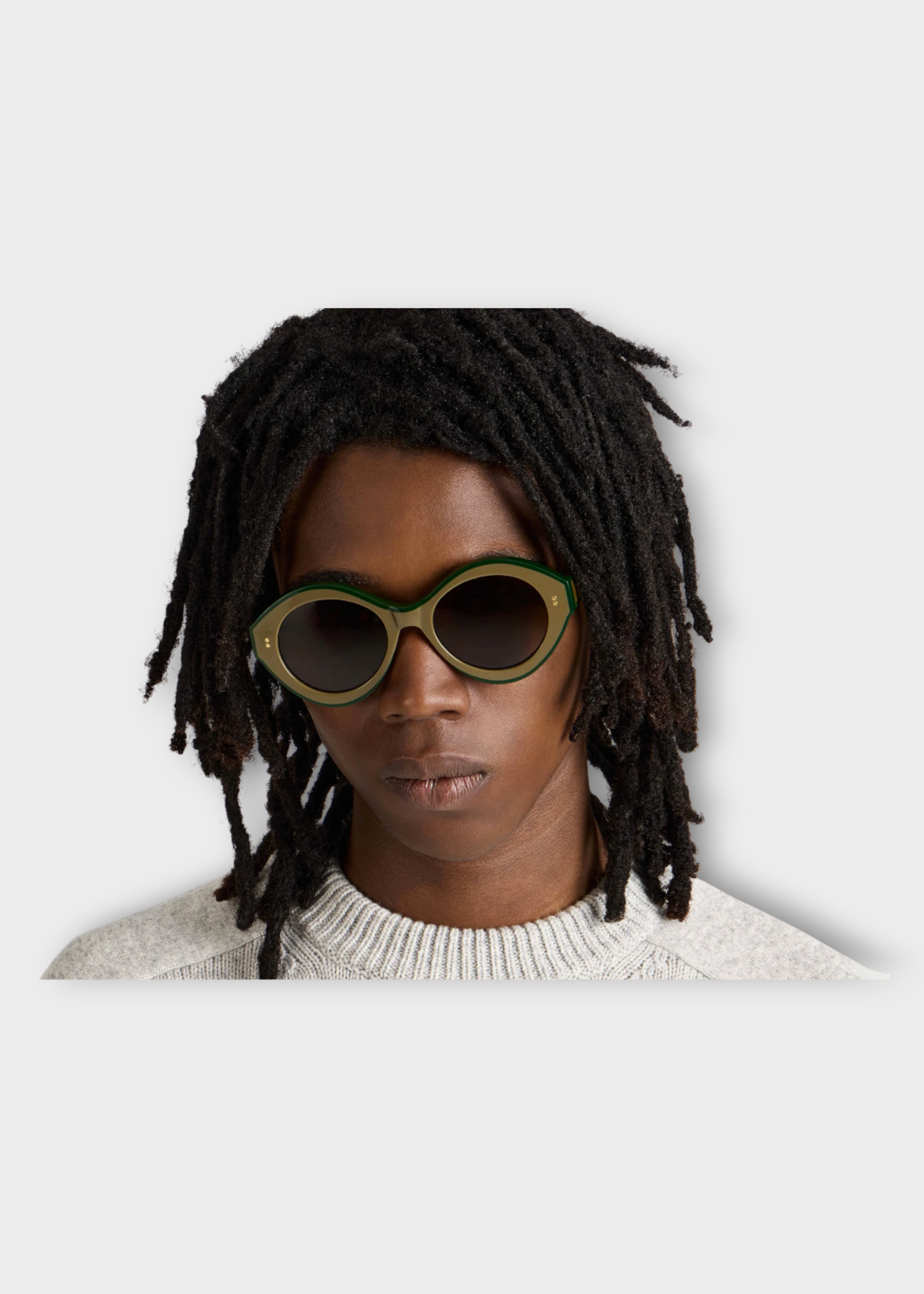 J.W. Anderson J.W.Anderson Sunglasses, Multi, Jwa07 Bumper Acetate Frame Glasses In Green w/ Brown Lenses