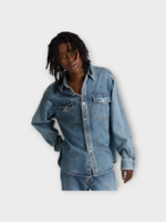 J.W. Anderson J.W.Anderson Shirt, Blue, Cotton Oversized Denim Shirt In Mid Blue