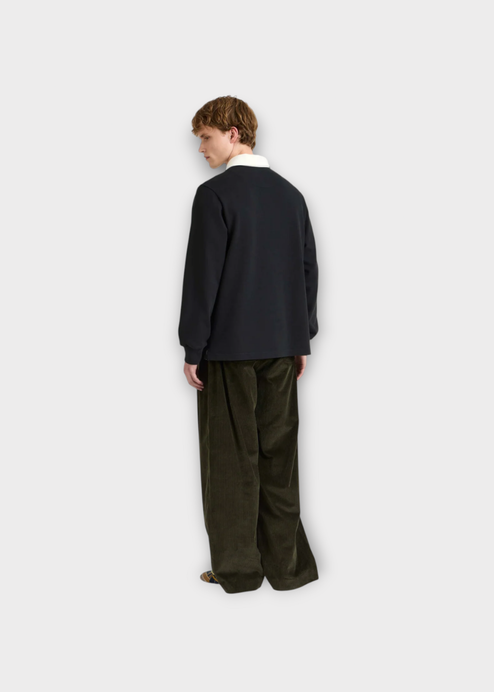 J.W. Anderson J.W.Anderson Polo, Black, Art Club Rugby Polo In Washed Black