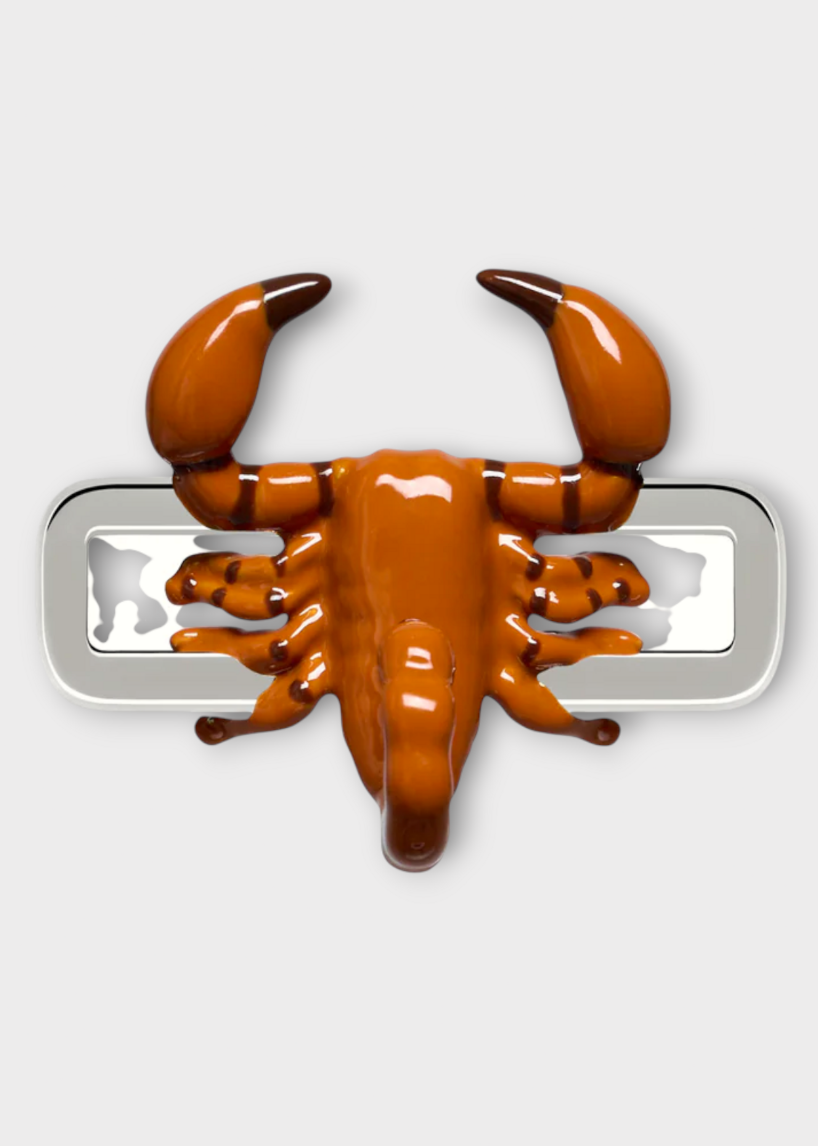 Poubel Poubel Charm, Print, Scorpio Scorpion Painted Enamel w/ Sterling Silver