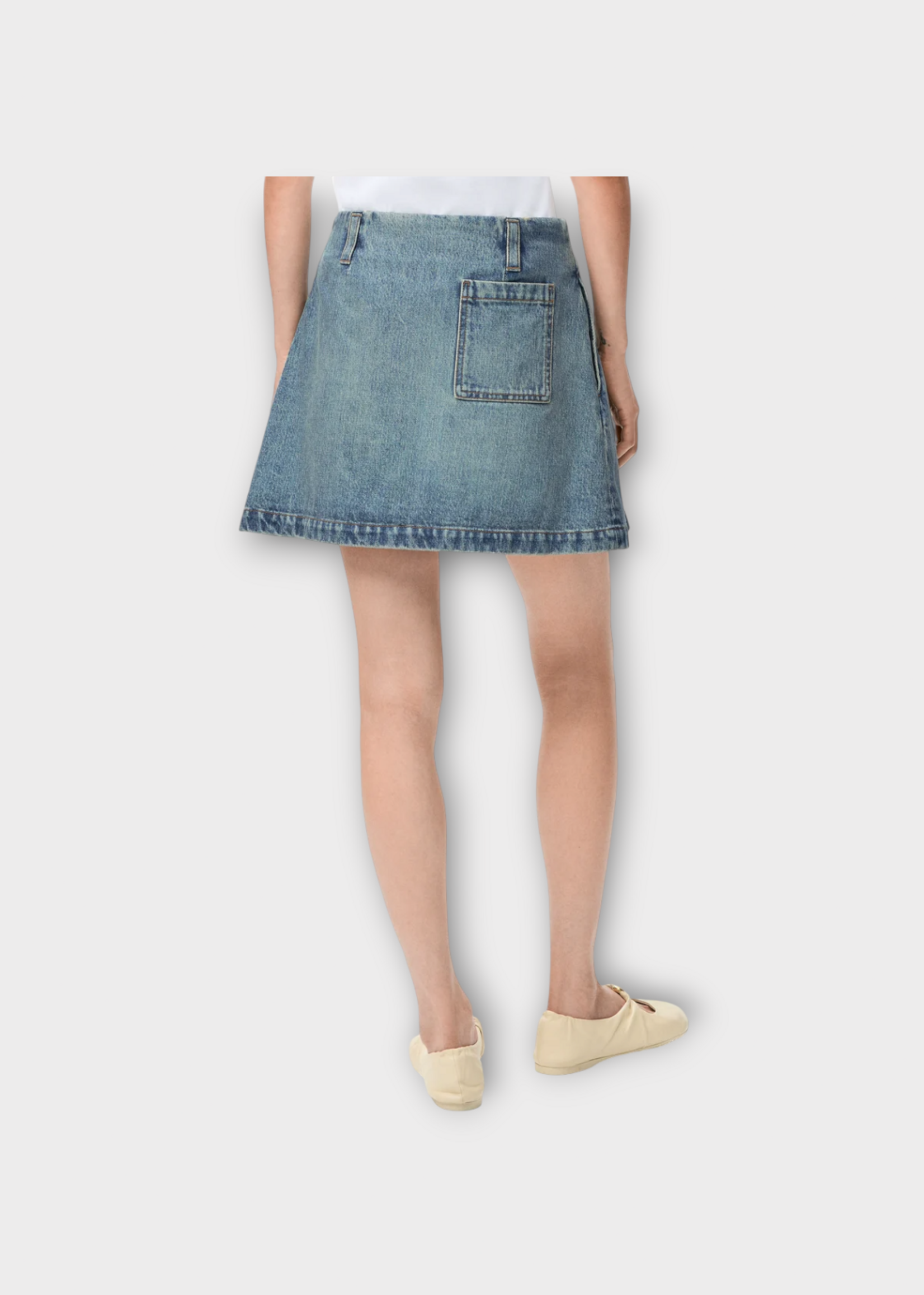 Loewe Loewe Skirt, Blue, Cotton Pleated Mini Skirt In Washed Denim
