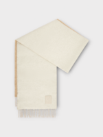 Loewe Loewe Scarf, Multi, Wool & Cashmere 28X180 Fringed Scarf In Ivory & Sand