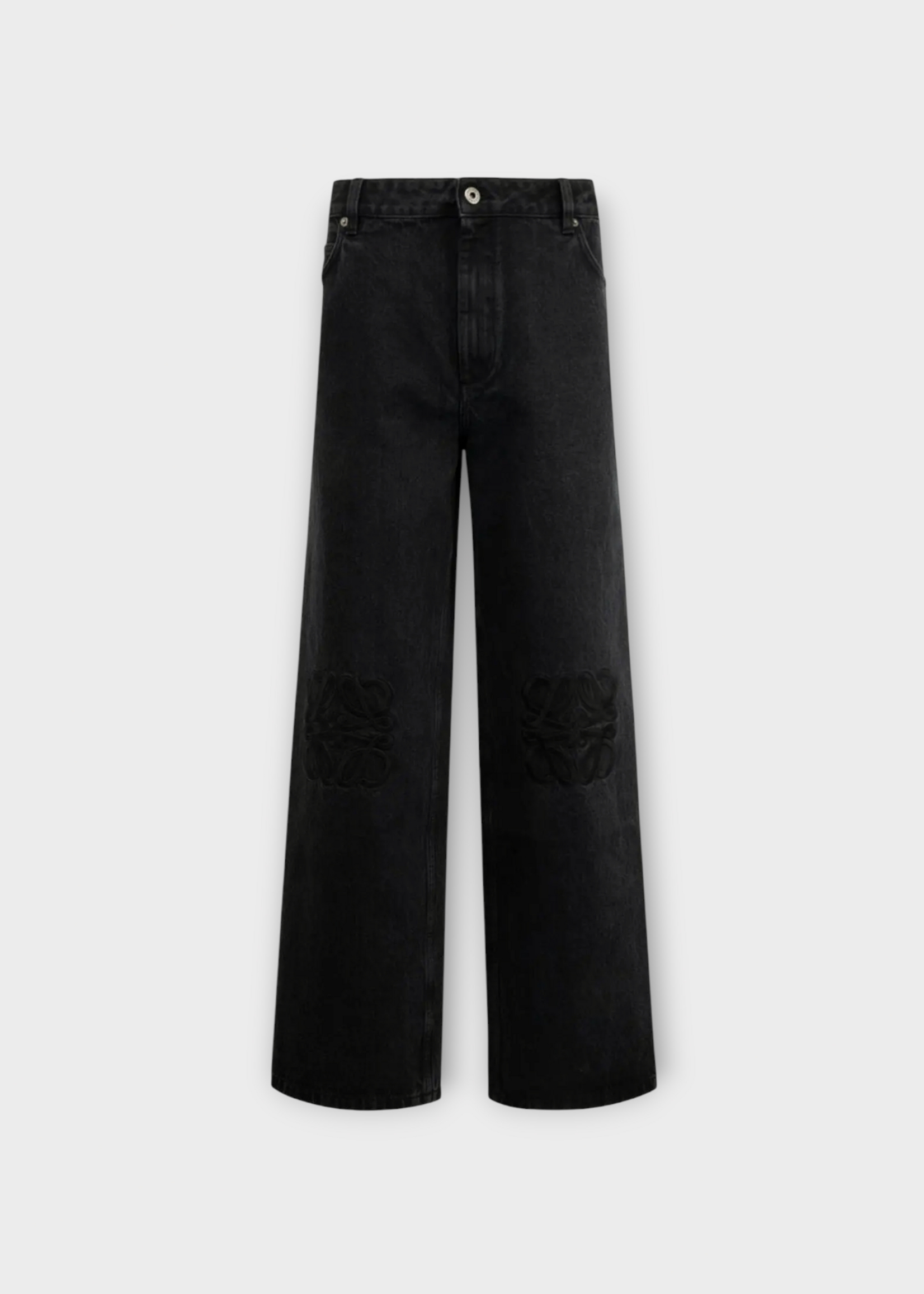 Loewe Loewe Jeans, Black, Cotton Anagram Baggy Jeans In Black