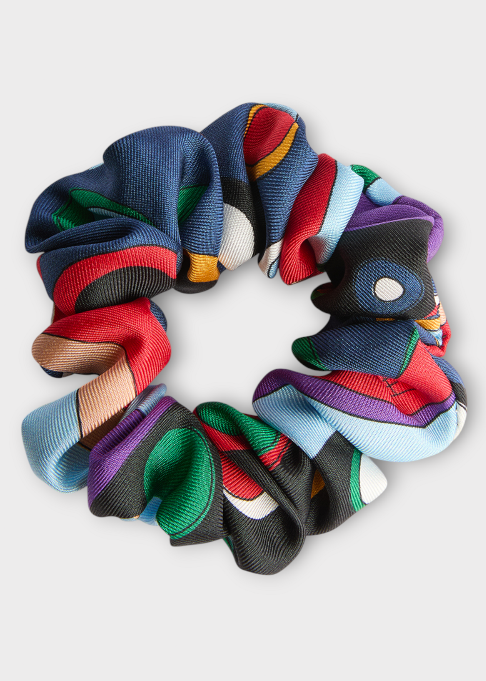 Pucci Pucci Hair Accessory, Print, Silk Hair Tie In Purple & Red w/ Fontane Print