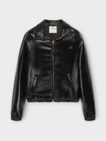 Courreges Courreges Jacket, Black, Collared Vinyl Zipped Bomber Jacket