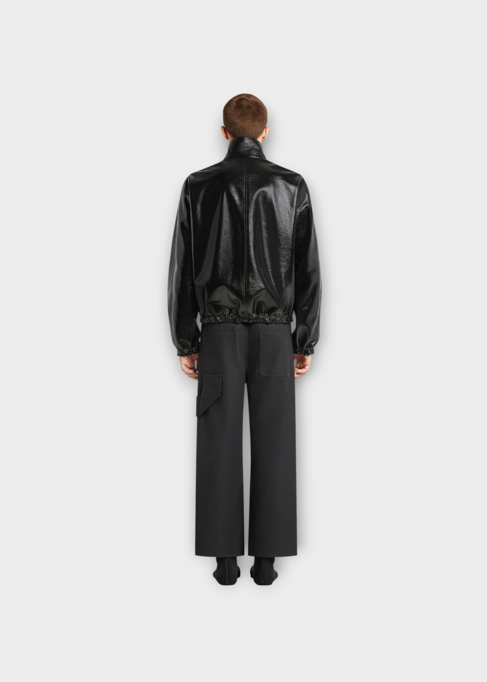 Courreges Courreges Jacket, Black, Collared Vinyl Zipped Bomber Jacket