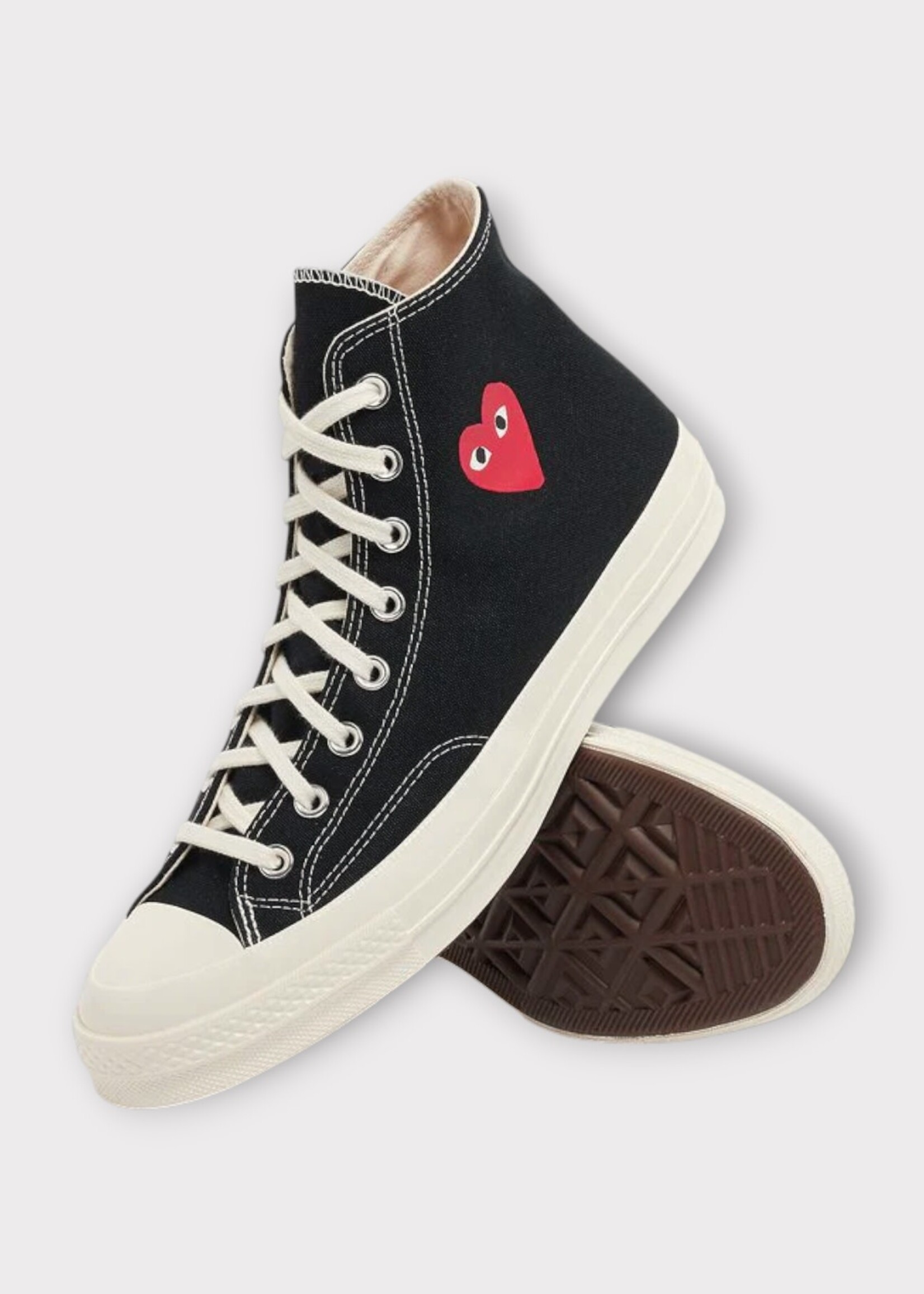 Comme des Garcons Play Comme des Garcons Play Sneakers, Black, High Top Chuck Taylor Play Converse w/ Small Red Heart Logo