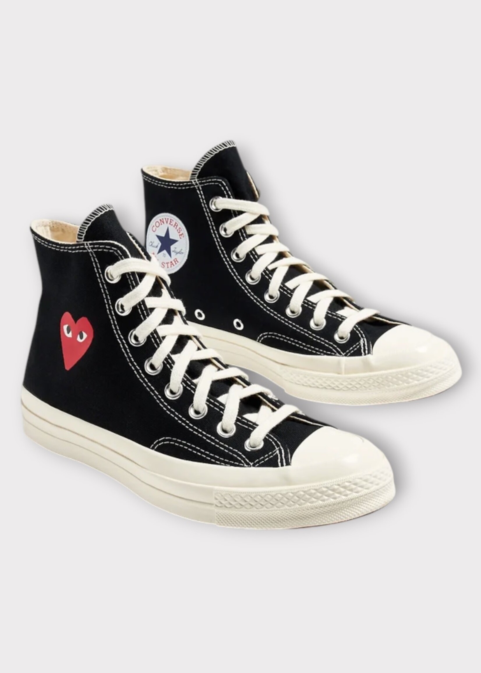 Comme des Garcons Play Comme des Garcons Play Sneakers, Black, High Top Chuck Taylor Play Converse w/ Small Red Heart Logo