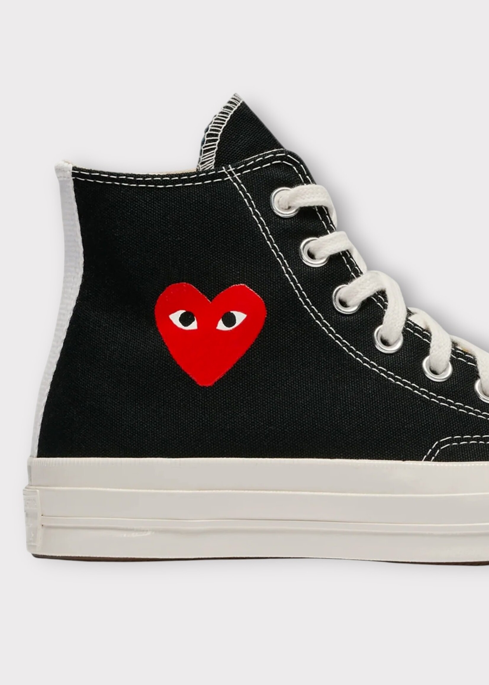 Comme des Garcons Play Comme des Garcons Play Sneakers, Black, High Top Chuck Taylor Play Converse w/ Small Red Heart Logo