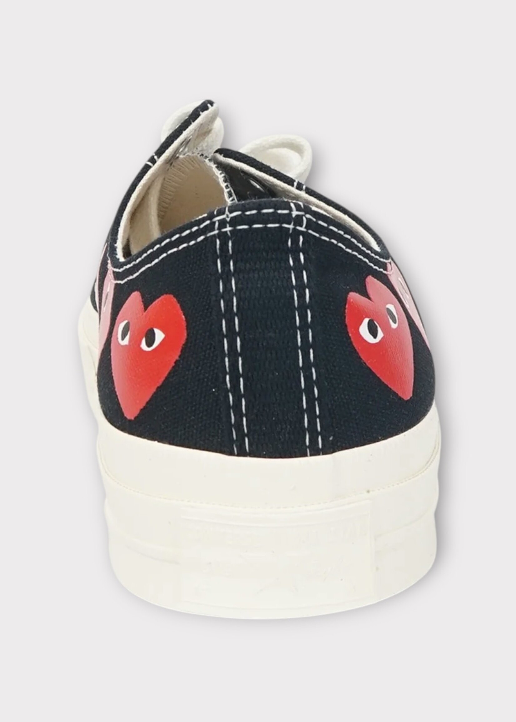 Comme des Garcons Play Comme des Garcons Play Sneakers, Black, Low Top Chuck Taylor Play Converse w/ Multi Red Heart Logo