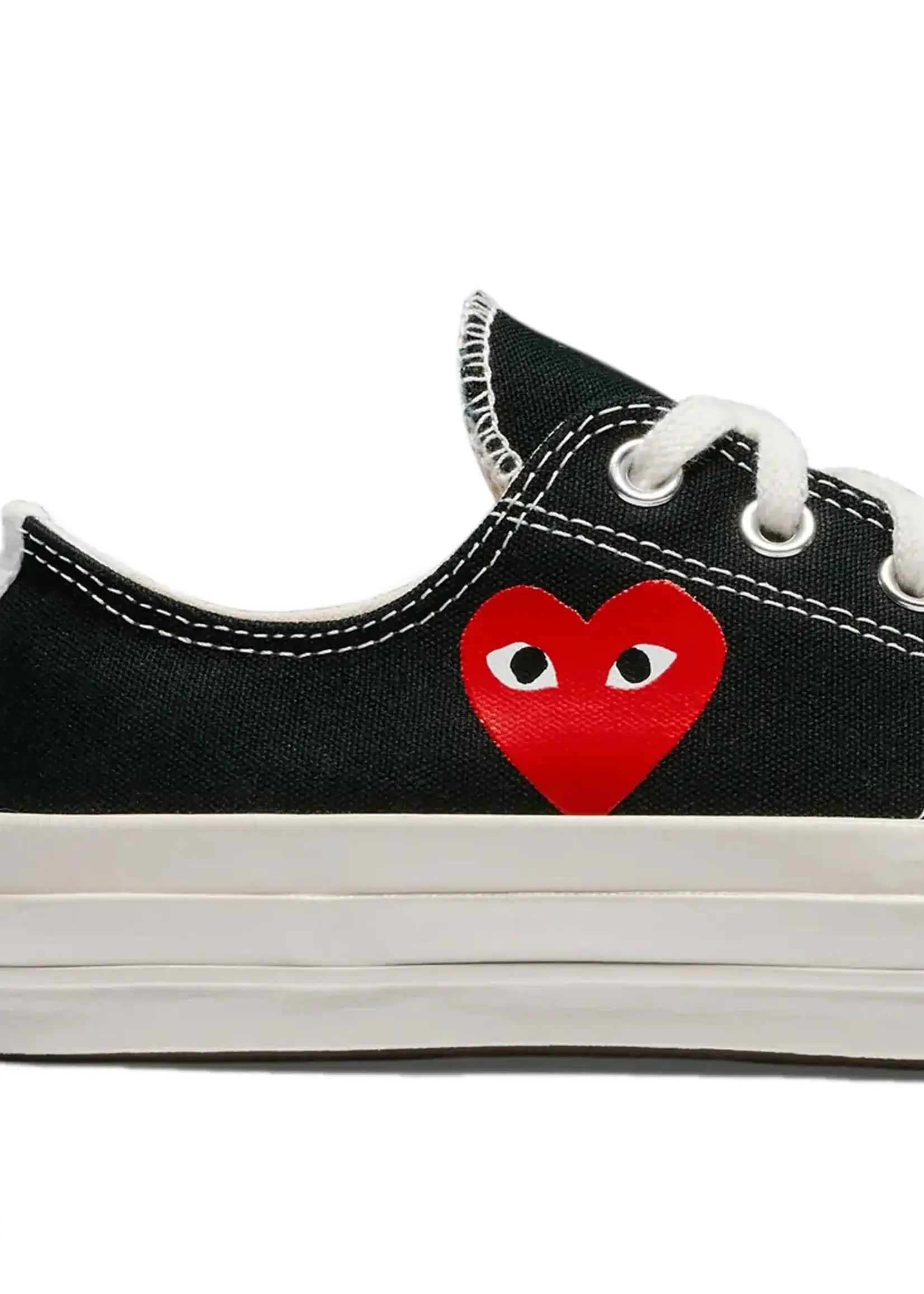 Comme des Garcons Play Comme des Garcons Play Sneakers, Black, Low Top Chuck Taylor Play Converse w/ Small Red Heart Logo