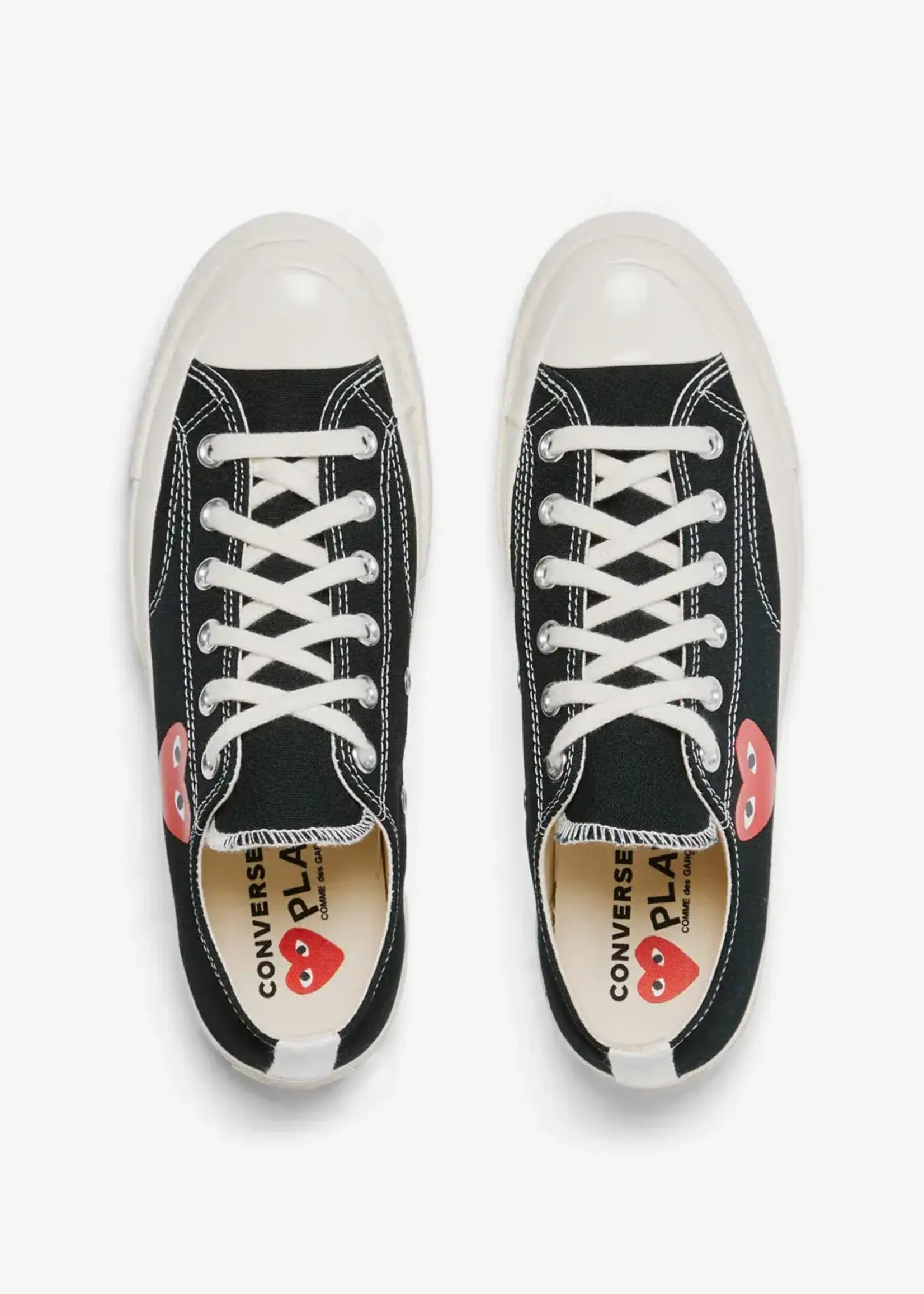 Comme des Garcons Play Comme des Garcons Play Sneakers, Black, Low Top Chuck Taylor Play Converse w/ Small Red Heart Logo