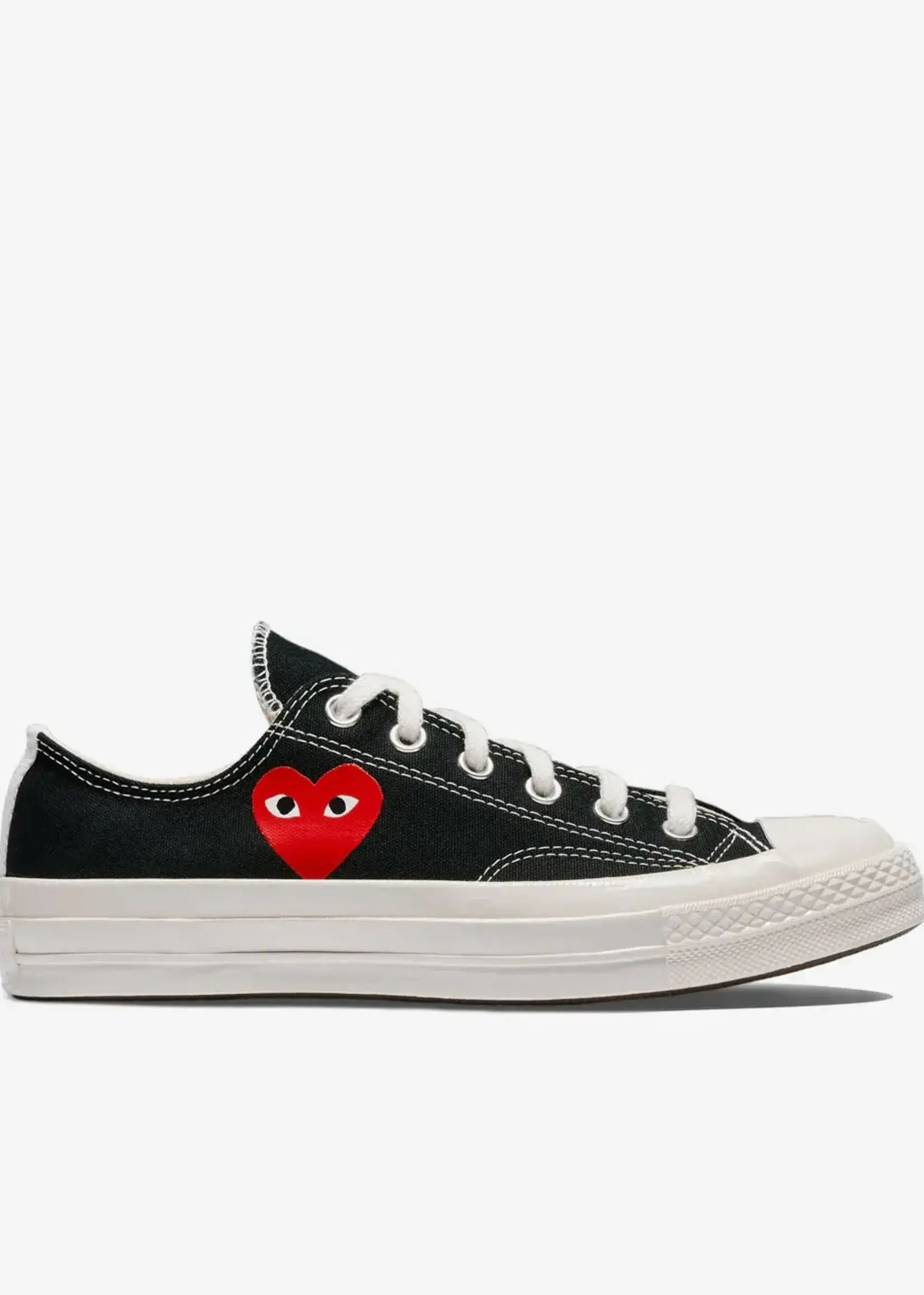 Comme des Garcons Play Comme des Garcons Play Sneakers, Black, Low Top Chuck Taylor Play Converse w/ Small Red Heart Logo