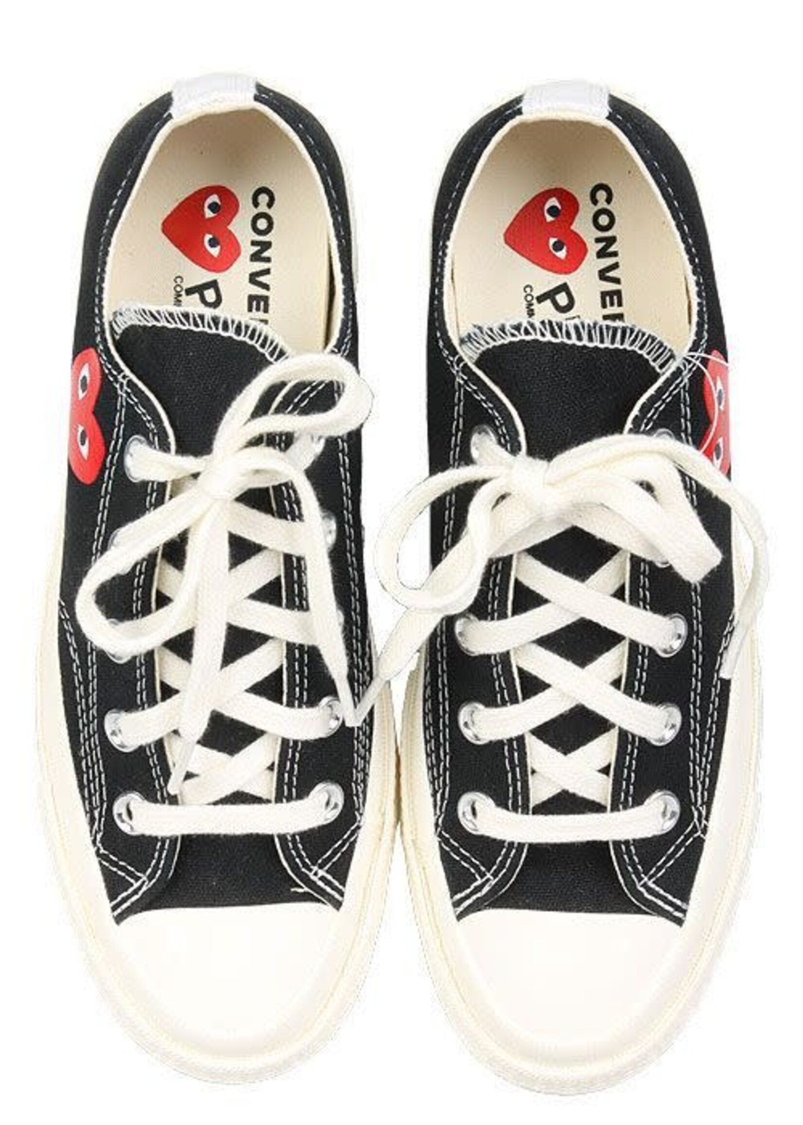 Comme des Garcons Play Comme des Garcons Play Sneakers, Black, Low Top Chuck Taylor Play Converse w/ Small Red Heart Logo