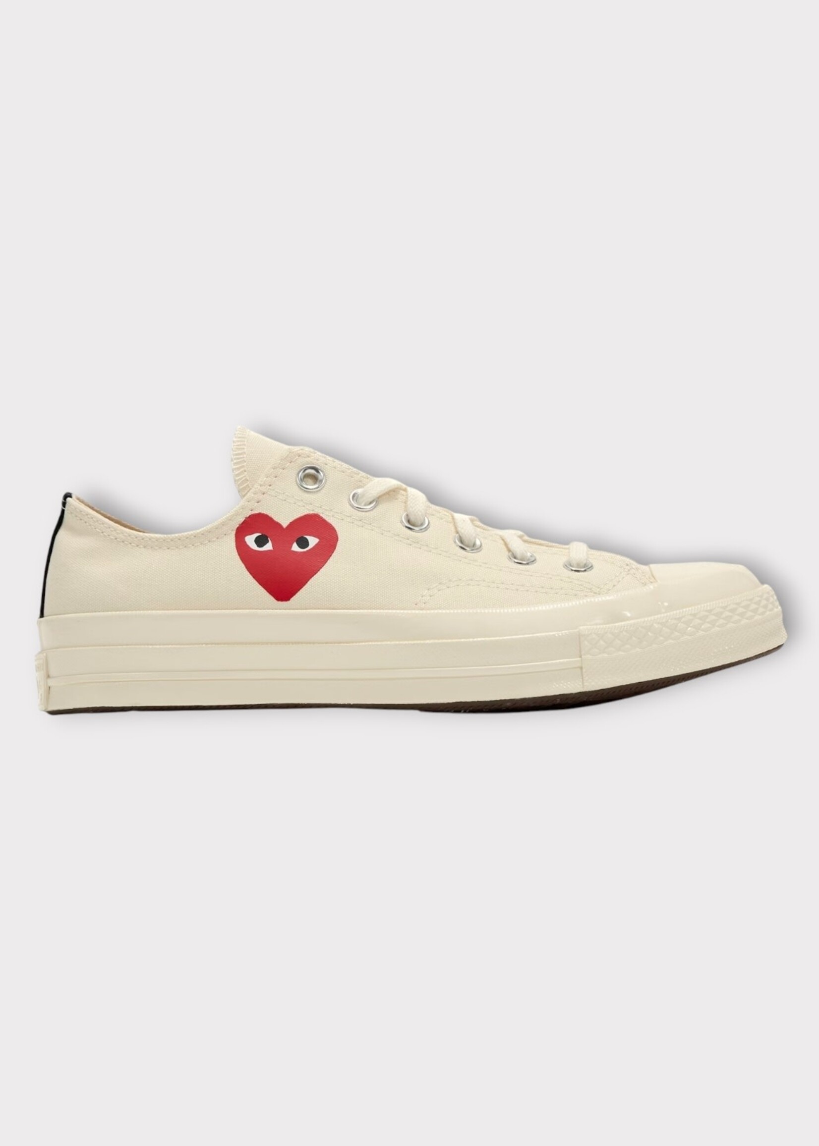 Comme des Garcons Play Comme des Garcons Play Sneakers, White, Low Top Chuck Taylor Play Converse w/ Small Red Heart Logo