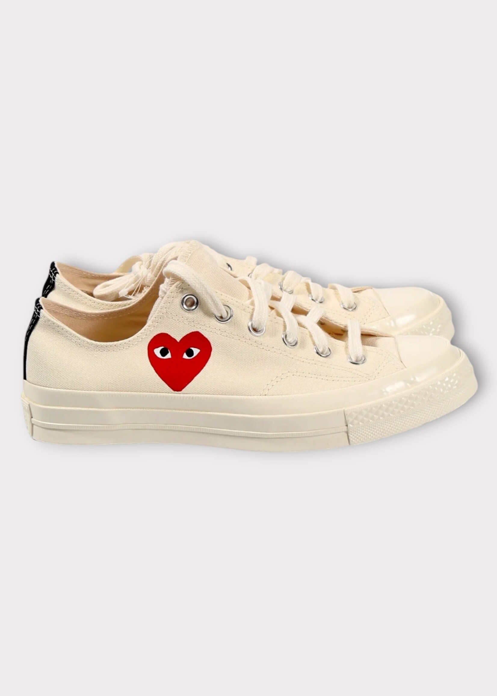 Comme des Garcons Play Comme des Garcons Play Sneakers, White, Low Top Chuck Taylor Play Converse w/ Small Red Heart Logo