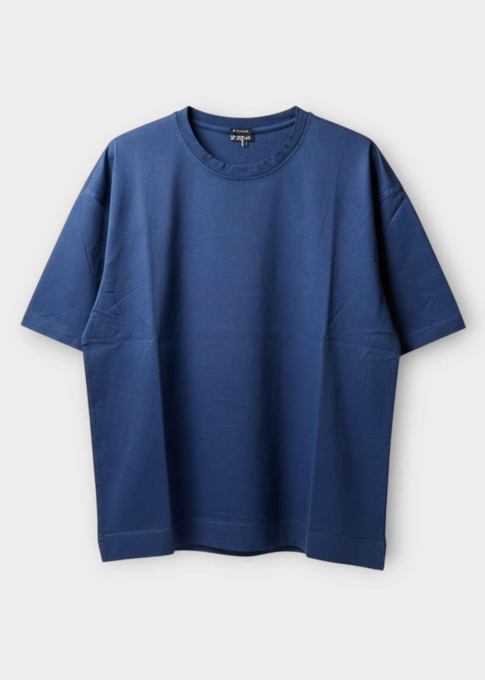 Massimo Alba Massimo Alba T-Shirt, Blue, Nevis Cotton Crew Neck T-Shirt in Midnight Blue