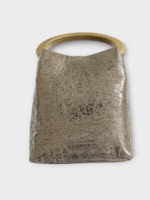 Dries Van Noten Dries Van Noten Bag, Silver, Crisp Lamb Leather Top Handle Silver Bag w/ Shoulder Strap