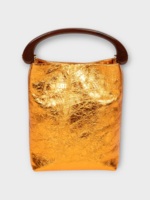 Dries Van Noten Dries Van Noten Bag, Gold, Crisp Lamb Leather Top Handle Bag In Copper w/ Shoulder Strap