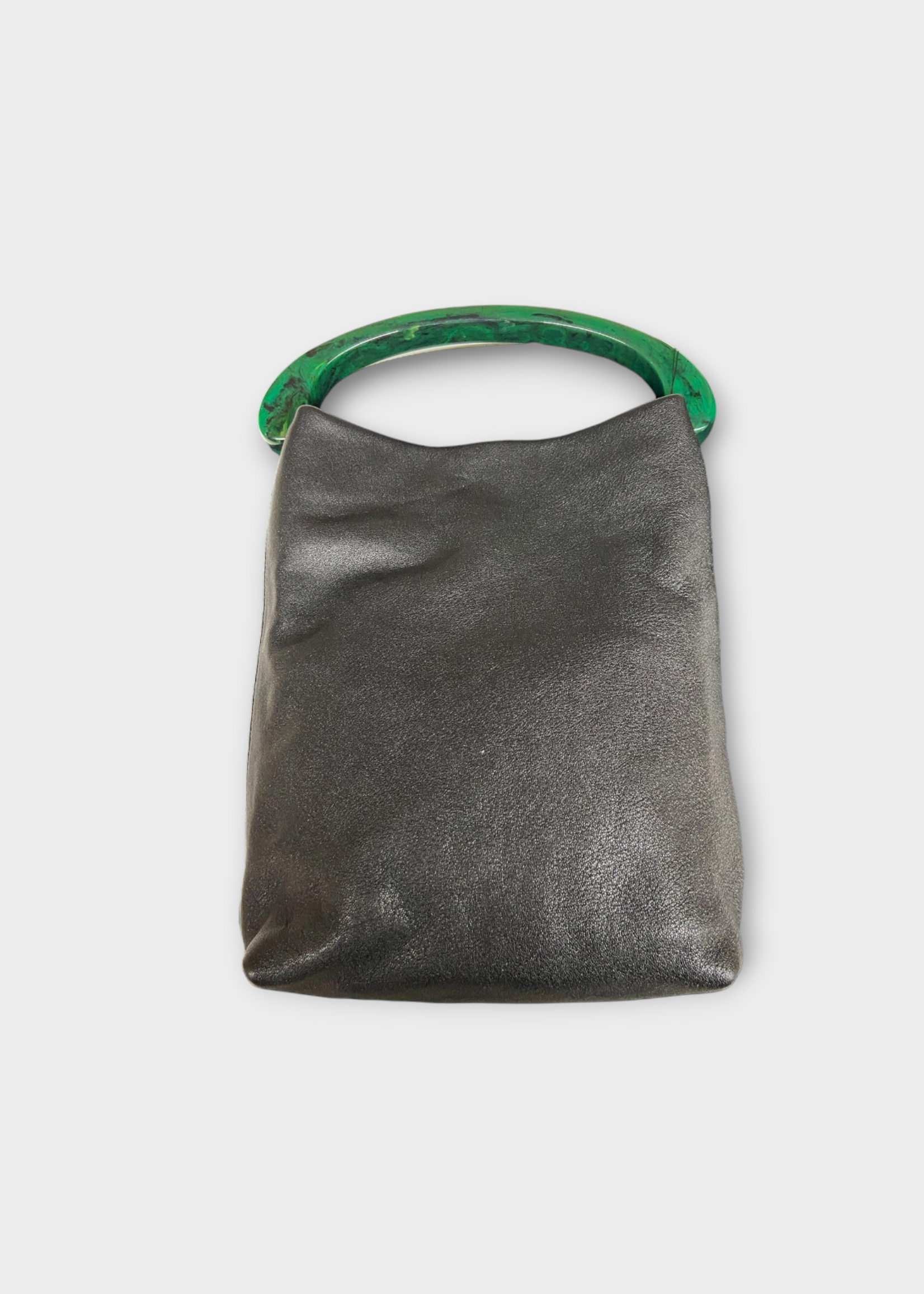 Dries Van Noten Dries Van Noten Bag, Black, Crisp Lamb Leather Top Handle Bag w/ Shoulder Strap