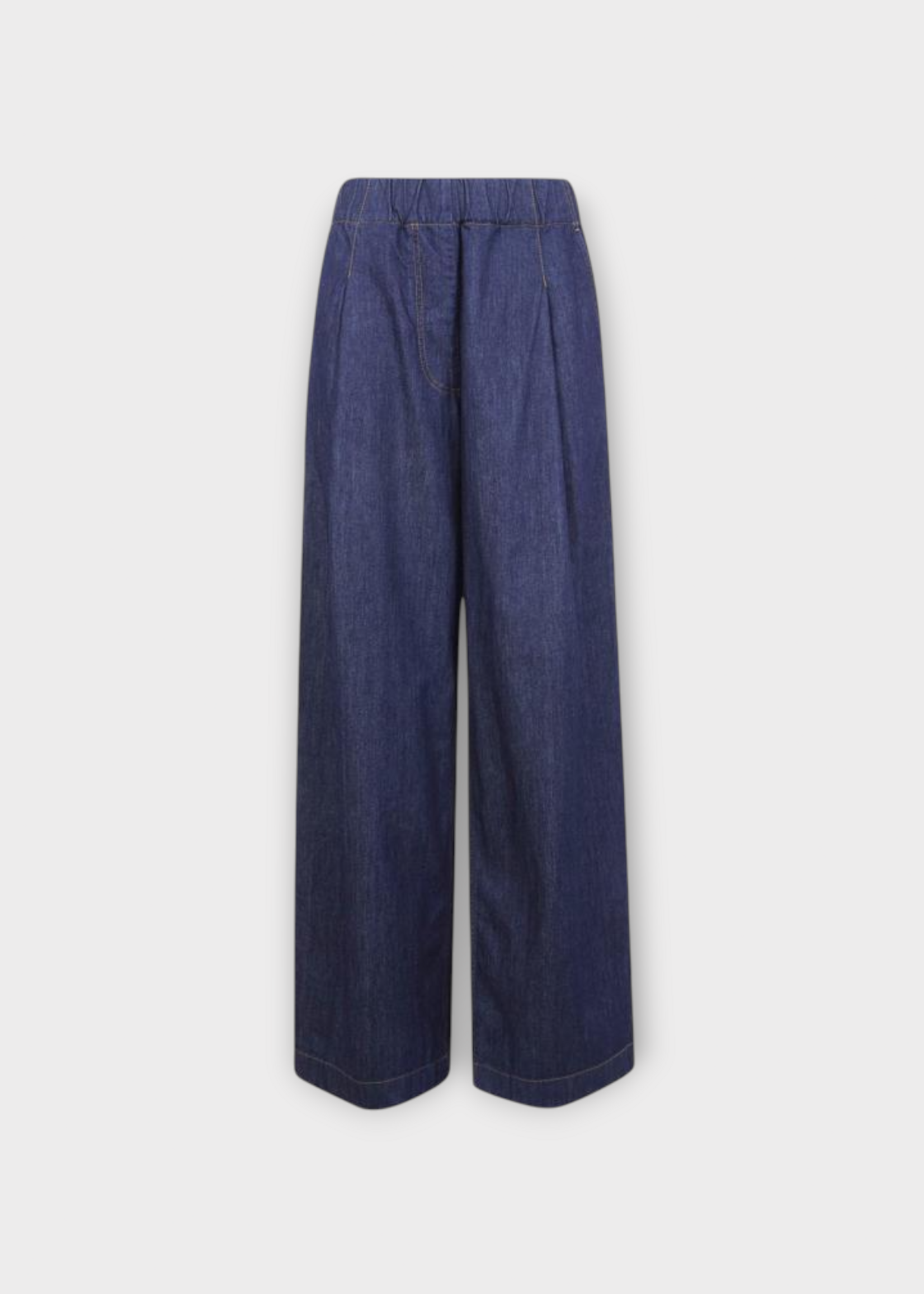 Dries Van Noten Dries Van Noten Jeans, Blue, Pila Cotton Denim Wide Leg Elastic Waist Pants In Indigo